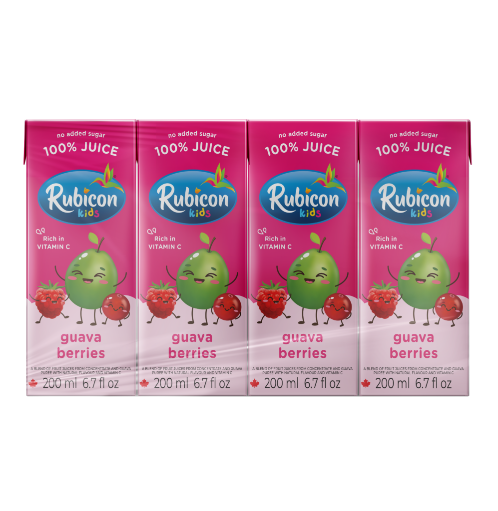 Rubicon NSA Guava Berries Juice Multipack of 4, No Sugar Added, 200 ml